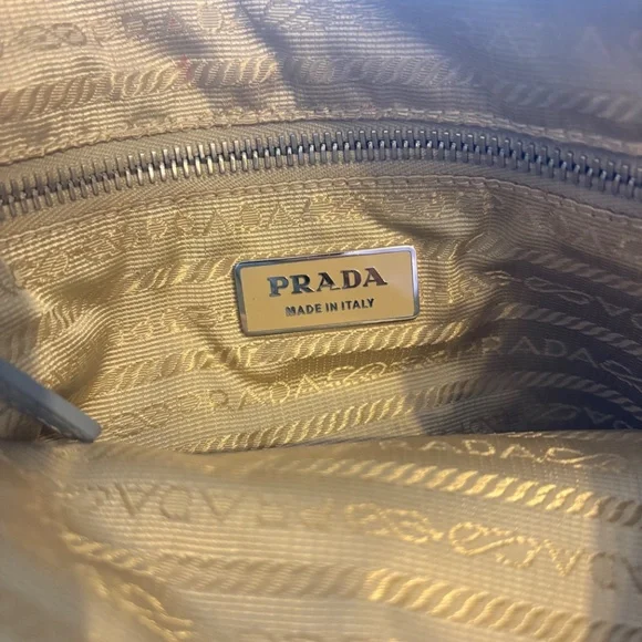 Prada Selleria Canvas Leather Tote linen and pastel Blue - Picture 4 of 9
